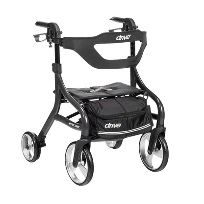 Nitro Sprint Rollator Rolling Walker, Hemi Height, Black (102662BK-H)