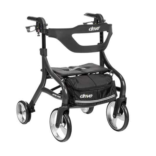 Nitro Sprint Rollator Rolling Walker, Hemi Height, Black (102662BK-H)