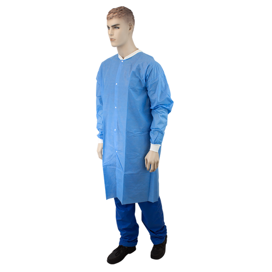 Lab Coat w/out Pockets, Small, Blue, 3/10/cs