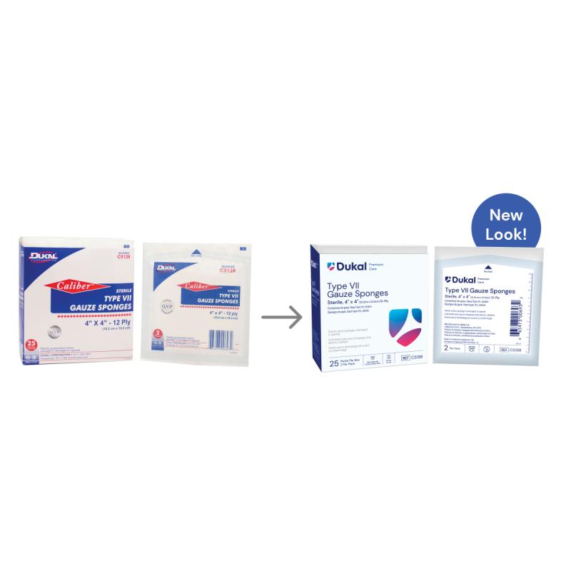 Premium Care Sterile Type VII Gauze Sponges, 12-Ply, 4" x 4" (C5139)