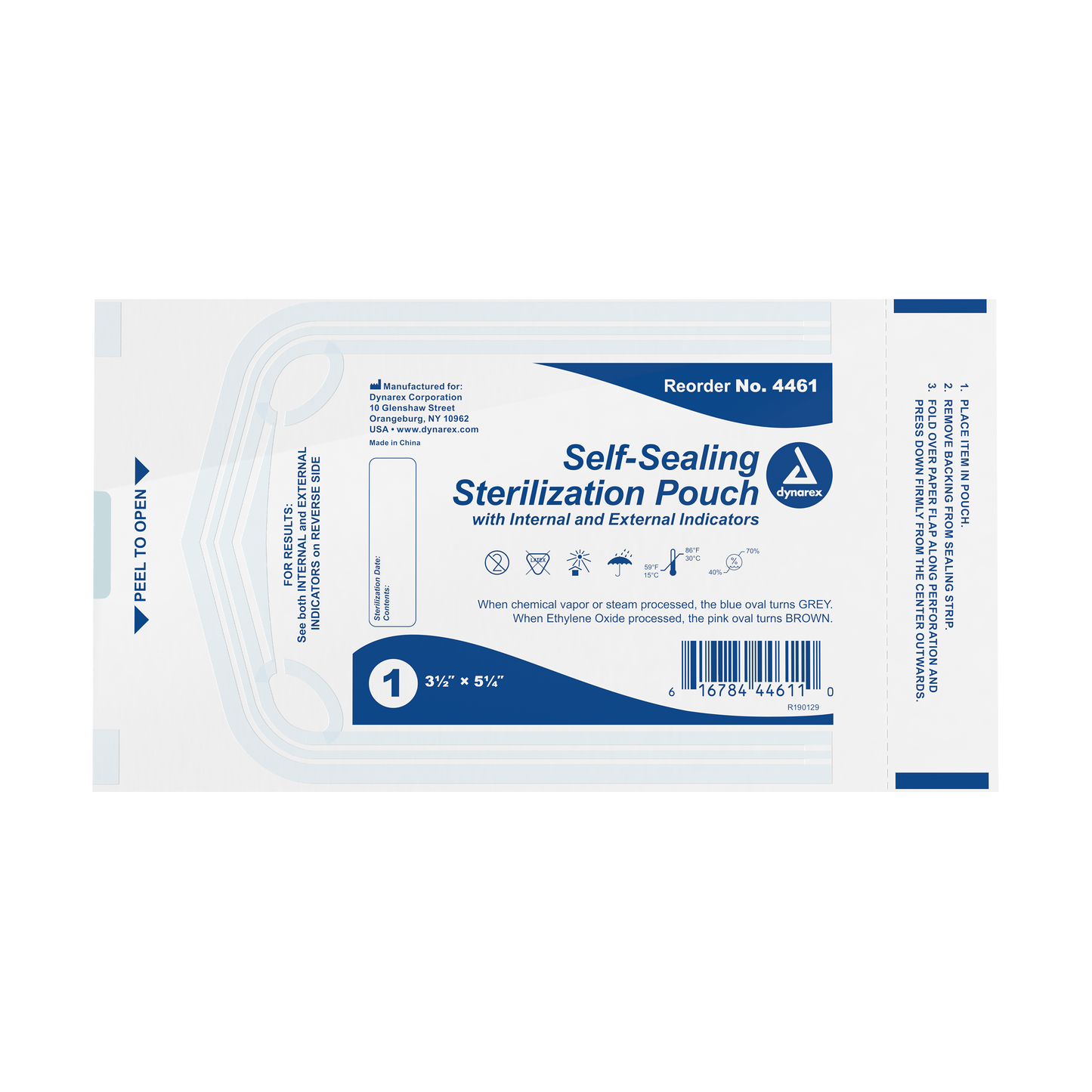 Sterilization Pouches, 3.5" x 5.25", 30/200/cs