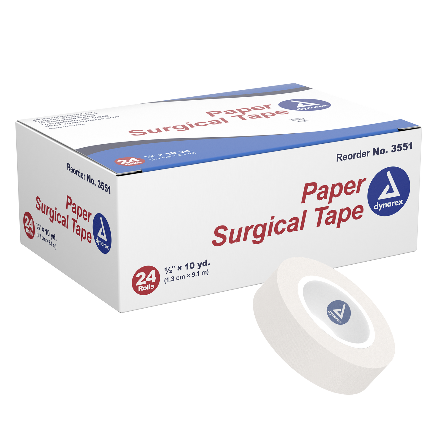 Paper Surgical Tape, 1/2" x 10 yd, 12/24/cs