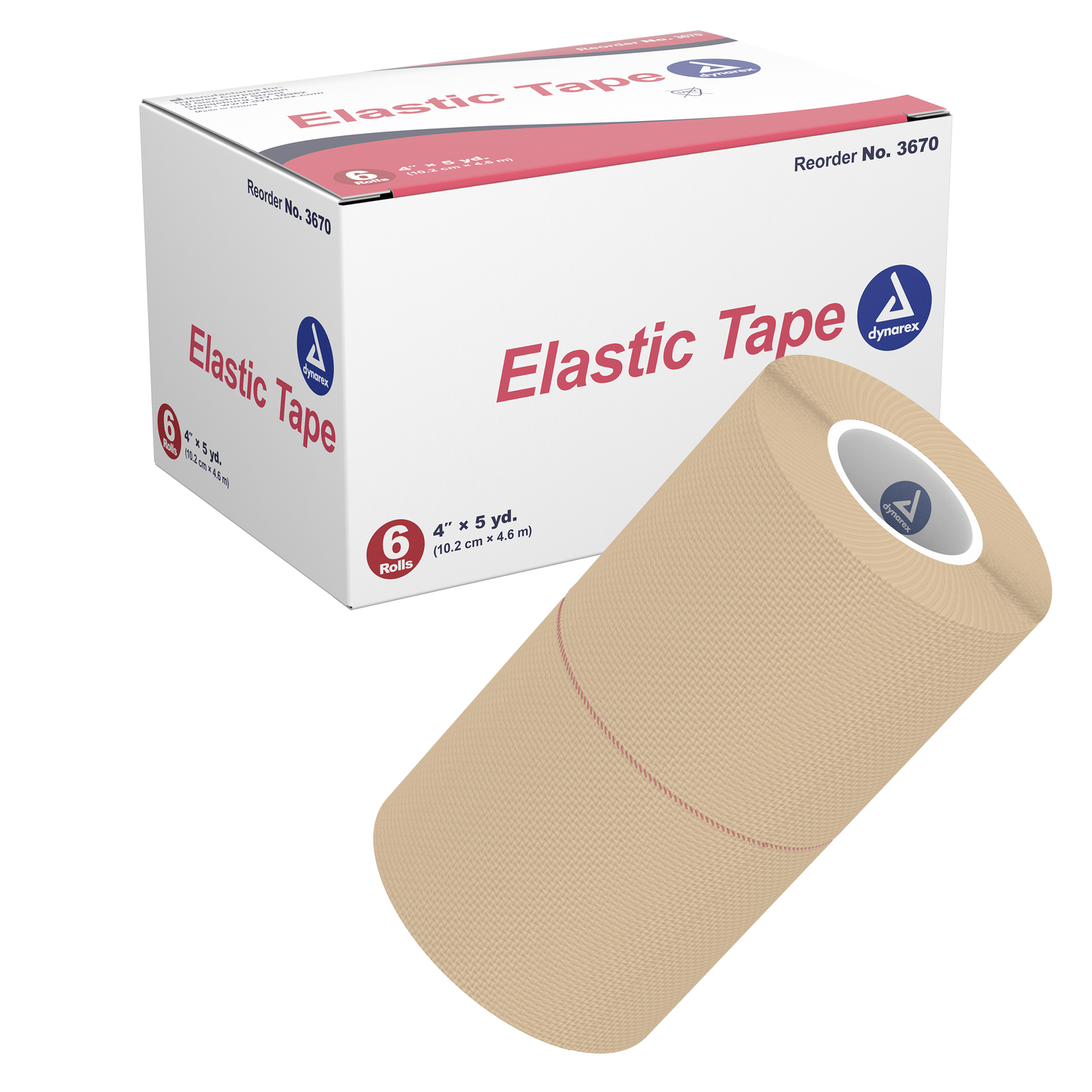 Elastic Tape, 4" x 5 yd, 6/6/cs