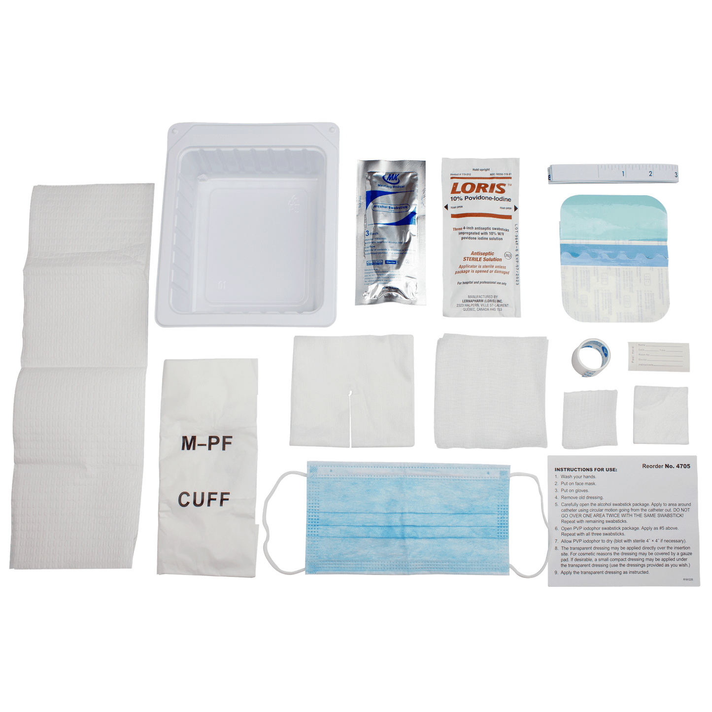 Central Line Dressing Change Tray, Sterile, Case (4705)