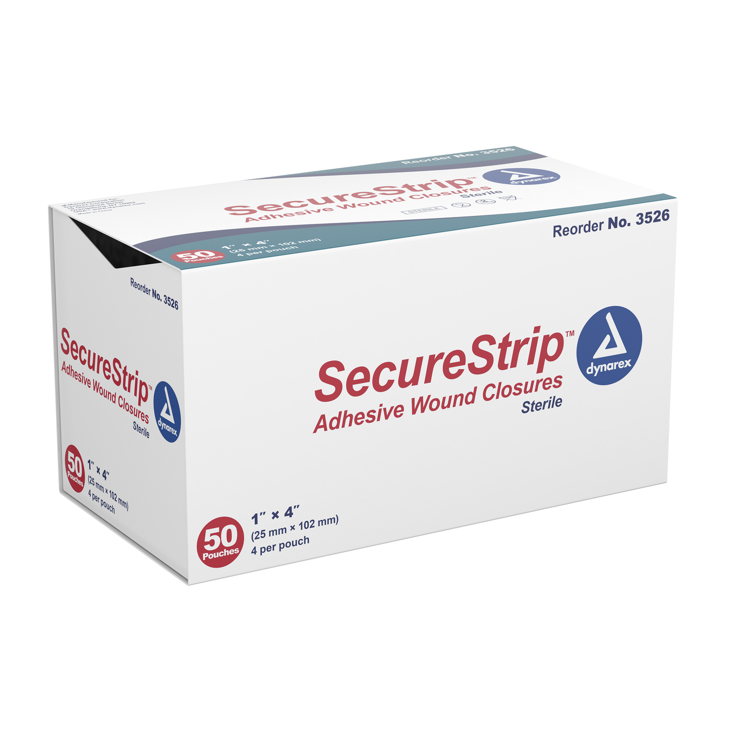 SecureStrip Adhesive Wound Closures - Sterile, 1" x 4", 4/50/cs