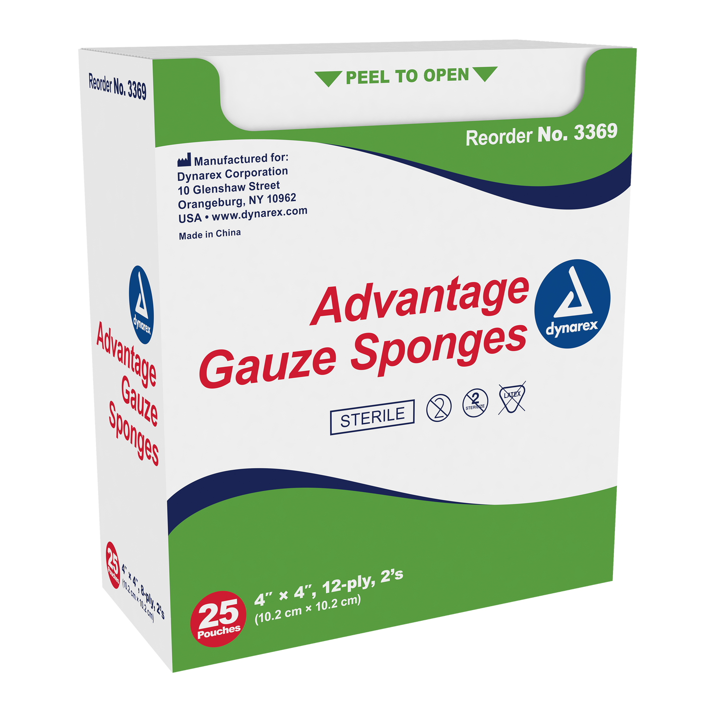 Gauze Sponge - Sterile 2's, 4" x 4" 12 Ply, 24/25/cs