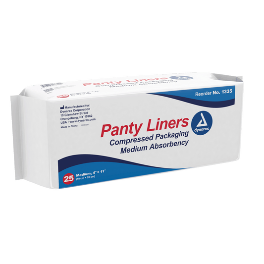 Panty Liners, Sq End w/ Adhesive Tab, 4" x 11", 10/25/cs