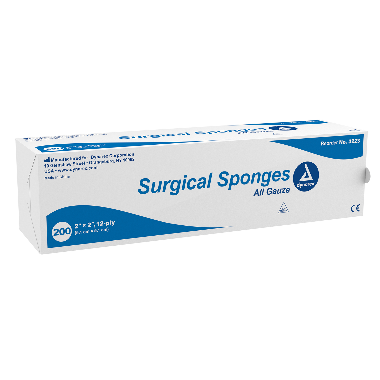 Surgical Gauze Sponge, 2" x 2" 12 Ply, 40/200/cs