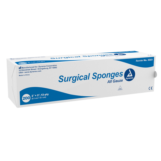 Surgical Gauze Sponge, 2" x 2" 12 Ply, 40/200/cs