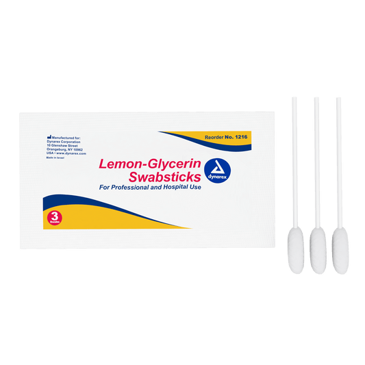 Lemon-Glycerin Swabsticks, 3 Swabsticks per Packet, 10/25/cs