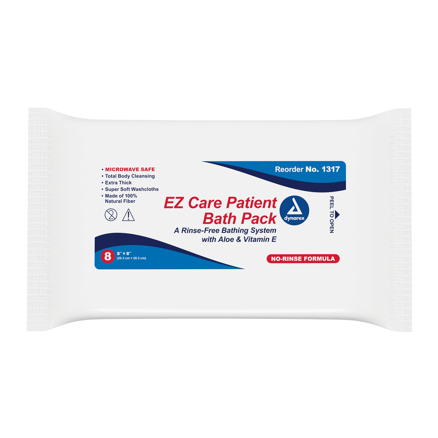 EZ Care Patient Bath Packs, 8" x 8", 24/8/cs