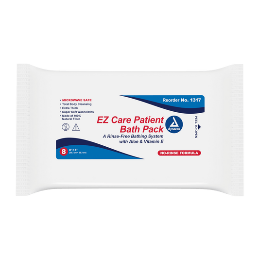 EZ Care Patient Bath Packs, 8" x 8", 24/8/cs