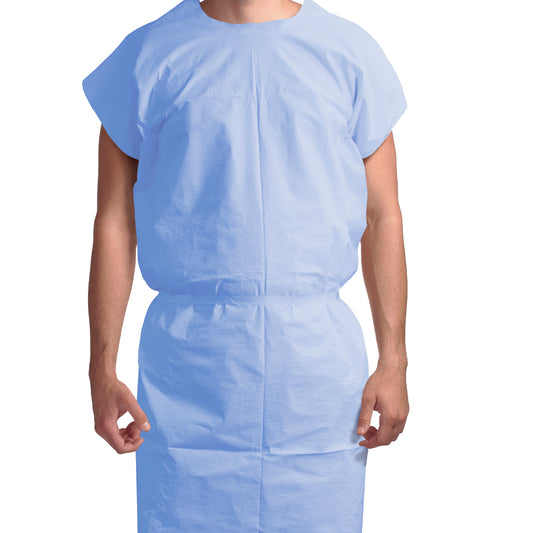 Exam Gown, 3 Ply T/P/T Universal, Blue, 50/cs