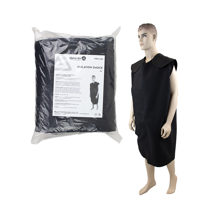 Isolation Smock, Black, 5/1/cs