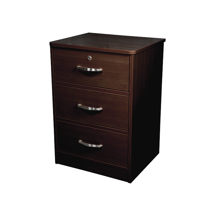 Three Drawer Nightstand, Mahogany, 1pc/cs