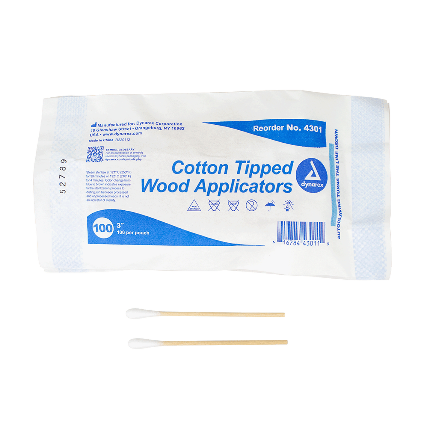 Cotton Tipped Wood Applicators - Non-Sterile, 3", Case (4301)