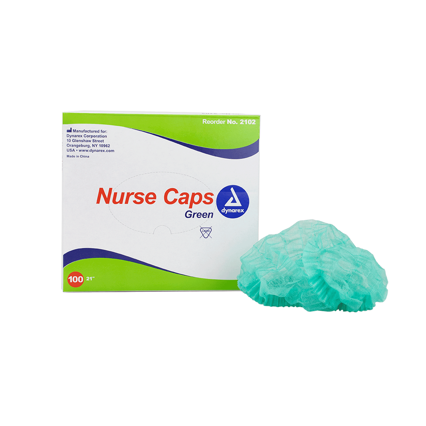 Nurse Cap O.R., 21", Green, 5/100/cs