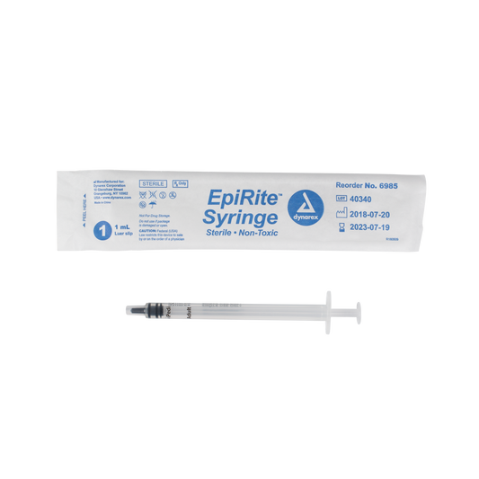 EpiRite Syringe - Luer Slip, 1 cc, 10/100/cs