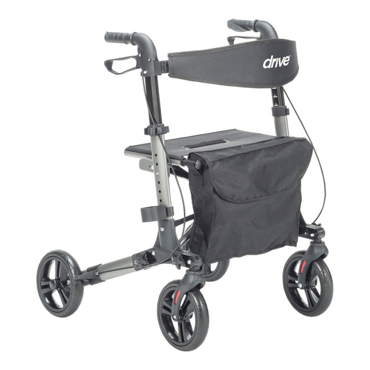 Compact Folding Rollator Rolling Walker, Grey/Black (RTL10288BK)