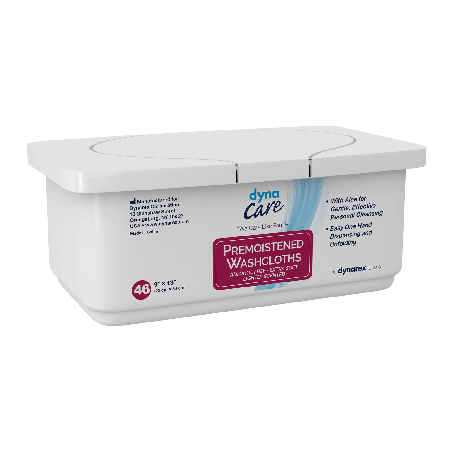 Premoistened Adult Washcloths, 9" x 13" Tub, 12/46/cs