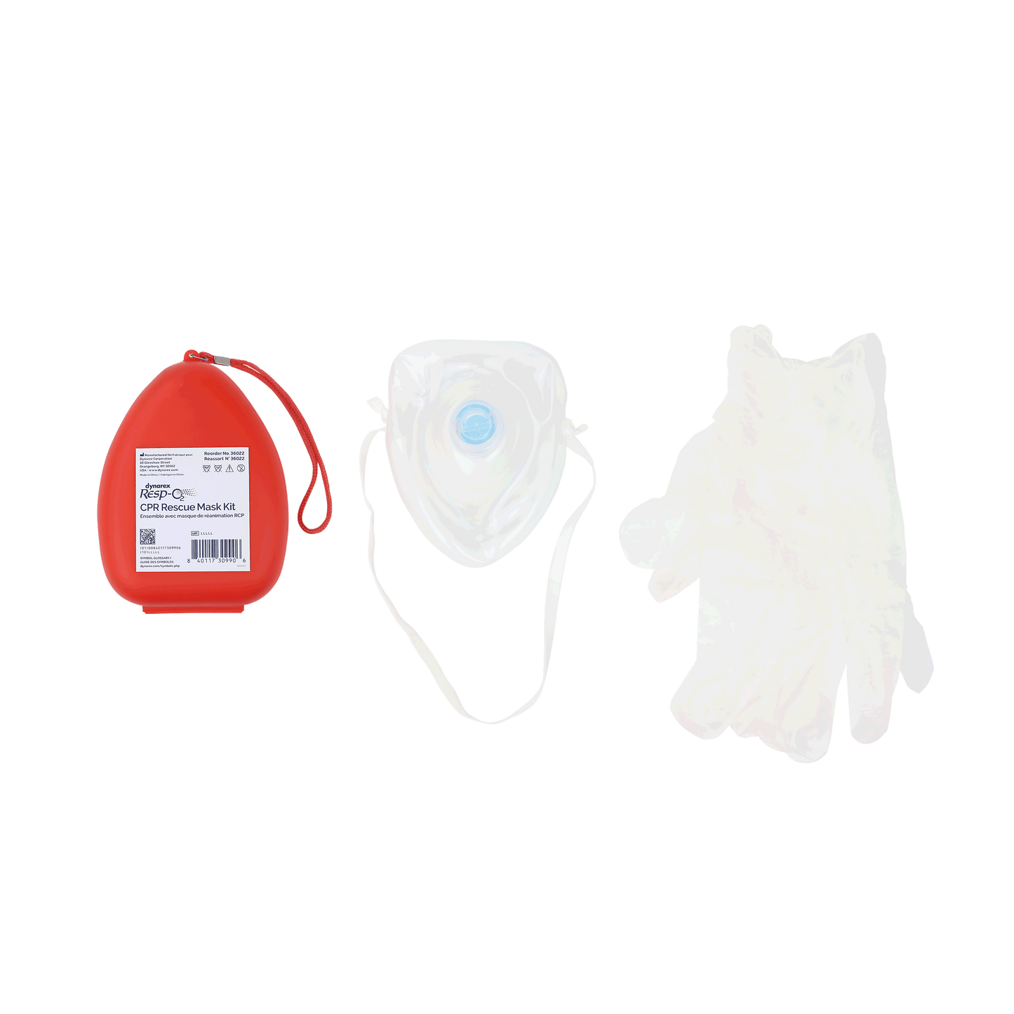 CPR Rescue Mask Kit w/ One-Way Valve, Barrier Filter and Pai, Case (36022)