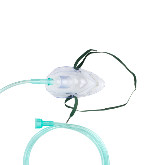 Oxygen Medium-Concentration Standard Mask w/ 7'(2.1 m) tubin, Adult/Universal Connector, 50/cs