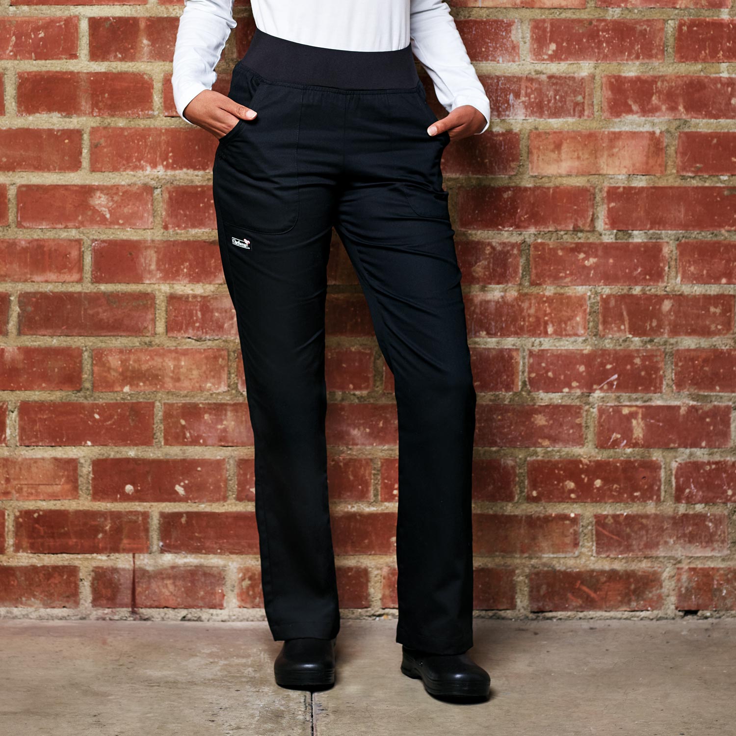 Fitted Women's Chef Trousers in Black