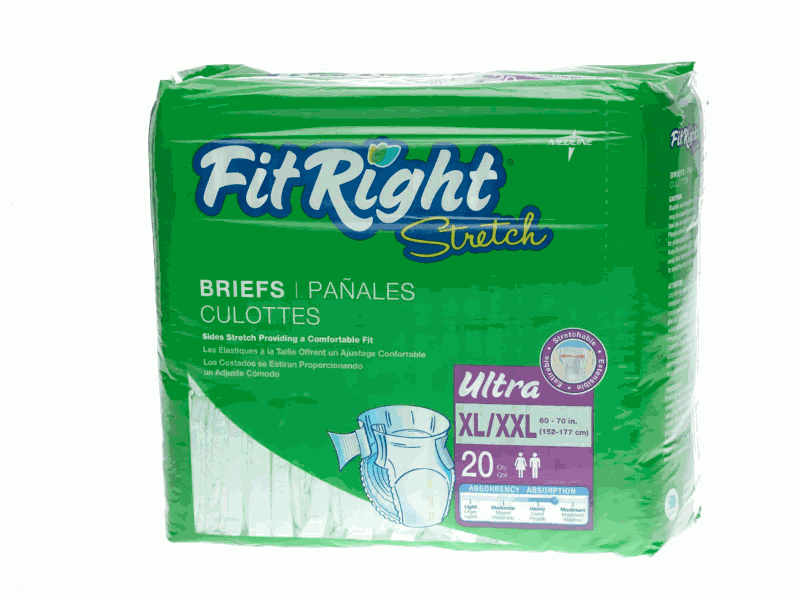 Fit Right BRIEF, CLOTHLIKE, FIT STRETCH, XLG / XXL $47.11/Case of ...