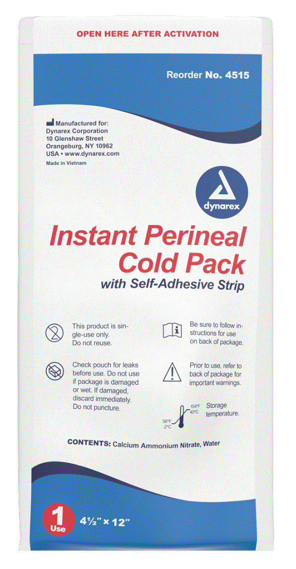 Dynarex - Perineal Instant Cold Pack with self adhesive strip, 4 1